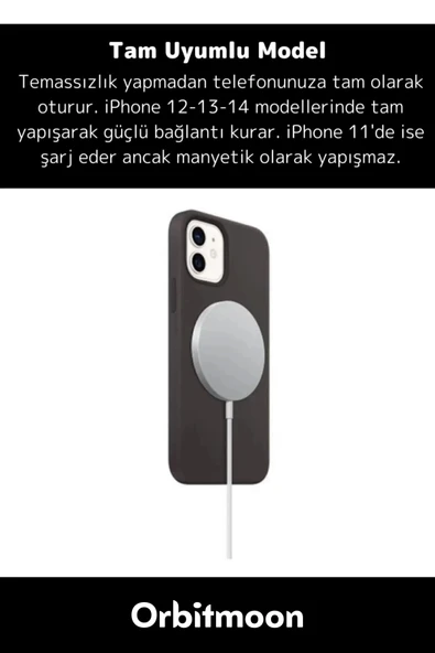 iPhone 11 12 13 14 15 16 Uyumlu Tam Uyumlu Magsafe KablosuzHızlı ŞarjAleti Wireless ChargerAdaptörü - 2