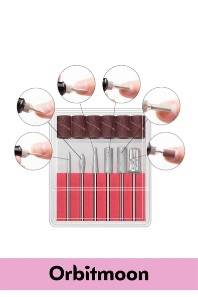 Profesyonel Seri 9v Elektrikli 6 Başlıklı Bakım Törpü Tırnak Ayak Nasır Mantar Manikür Pedikür Seti - Resim 4