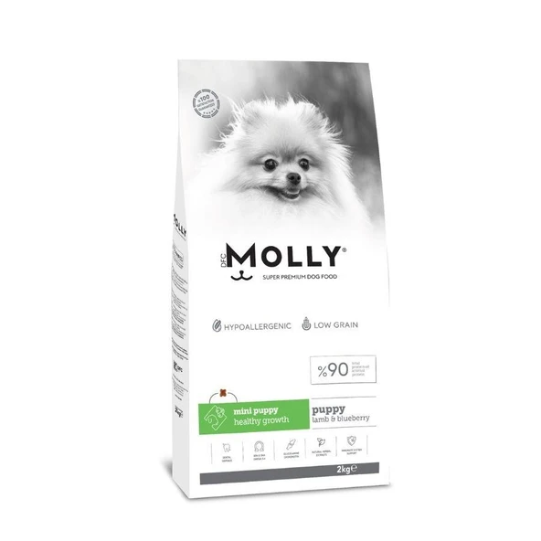 Molly Düşük Tahıllı Hypoallergenic Kuzulu ve Yaban Mersinli Küçük Irk Yavru Köpek Maması 2 Kg ürün görseli