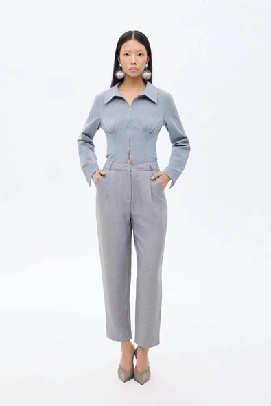 Quzu Yüksek Bel Havuç Kadın Pantolon - 2