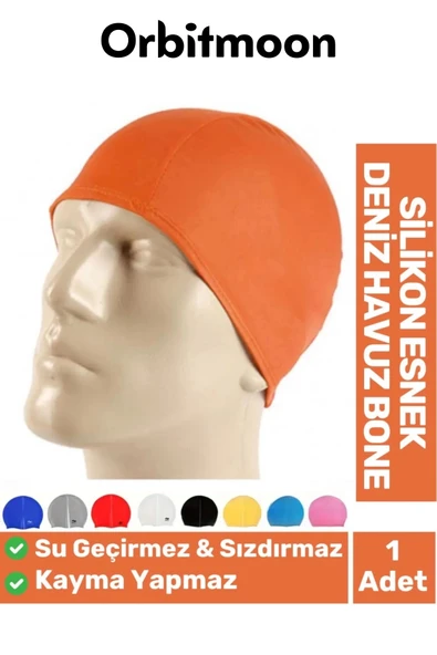 Premium Seri Su Geçirmez Sızdırmaz Kaymaz Silikon Yüzücü Elastik Yüzme Şapkası Havuz Deniz Bonesi ürün görseli