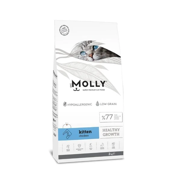 Molly Düşük Tahıllı Hypoallergenic Tavuklu Yavru Kedi Maması 2 Kg ürün görseli