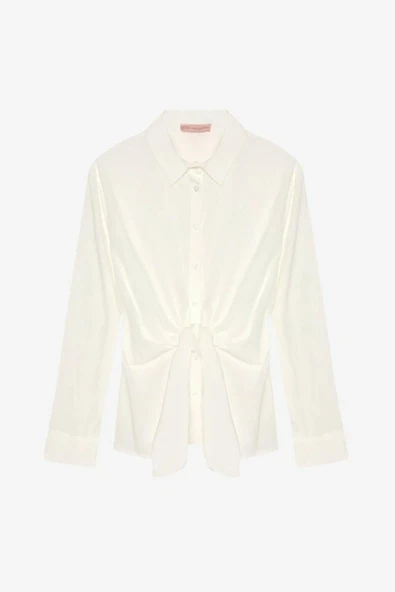 Quzu Önü Bağlama Detaylı Kadın Gömlek 26KGML00940 ürün görseli