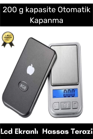 Otomatik Kapanma Kalibrasyon Lcd Ekranlı Tartı 200 G Kapasite 0.01 Hassasiyet Hassas Cep Terazisi