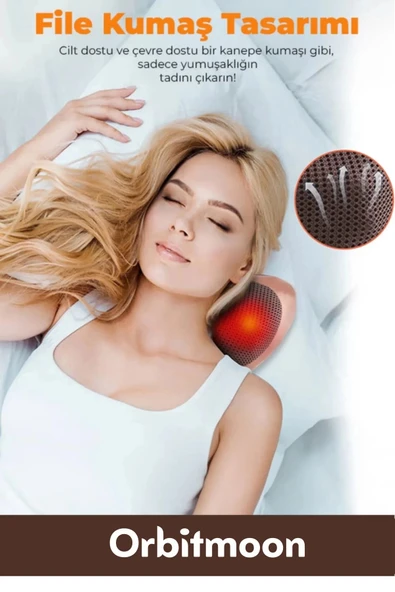 Premium Yıkanabilir Kılıflı Aydınlatma Kutulu 4 Başlıklı Araç Ev Ofis Omuz Boyun Sırt Masaj Aleti - 4