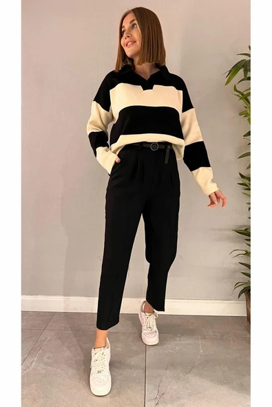 Quzu Kemerli Havuç Kadın Pantolon - Resim 3