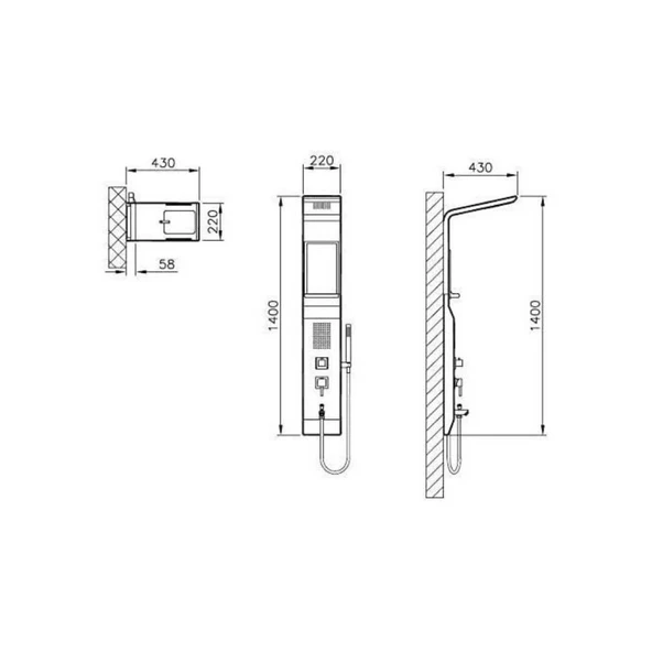 Vitra Take Masajlı Duş Sistemi A45809 Siyah - 2