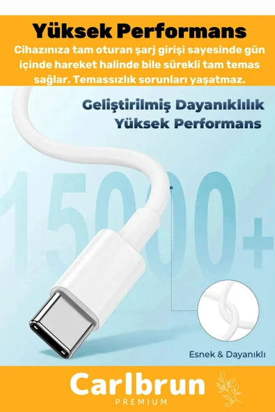 Macbook İphone Tüm Serilere Uyumlu 25w 15 16 17 Plus Pro Type C Kablolu Hızlı Şarj Seti Adaptör - 5