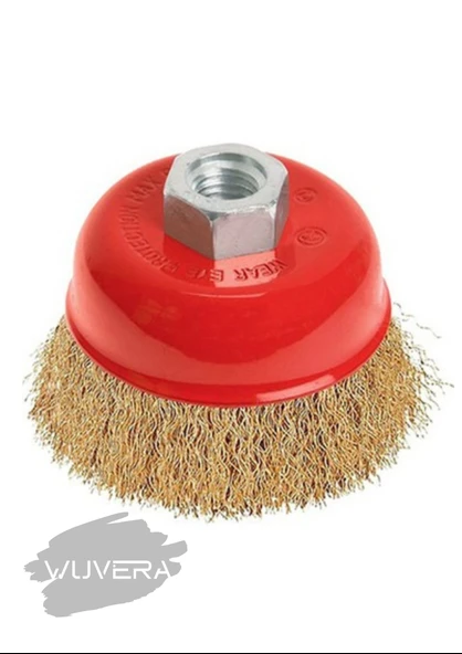 Wuvera Saçaklı Çanak Tel Fırça 75 mm – Pas, Cüruf ve Boya Temizliği İçin Güçlü Performans - Resim 2