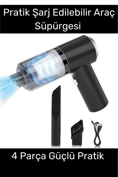 Özel Seri 9000Pa Çekiş 4000mAh Pil Otomatik Aydınlatmalı Taşınabilir Katlanabilir Araç Süpürgesi