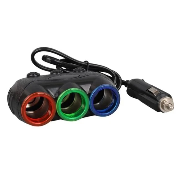 Olesson 1632 12-24V 120W 80cm Kablolu 3'lü Araç Çakmak Çoklayıcı - Resim 2