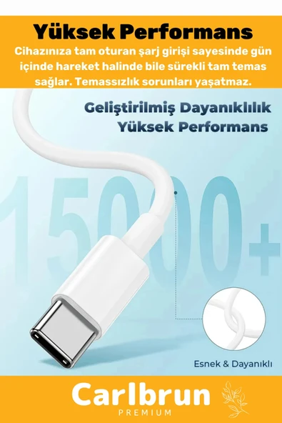 Macbook İphone Tüm Serilere Uyumlu 35w 15 16 17 Plus Pro Type C Kablolu Hızlı Şarj Seti Adaptör - 5