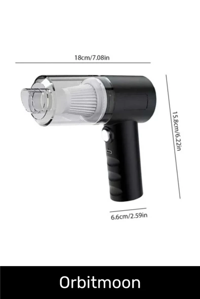 Özel Seri 9000Pa Çekiş 4000mAh Pil Otomatik Aydınlatmalı Taşınabilir Katlanabilir Araç Süpürgesi - 2