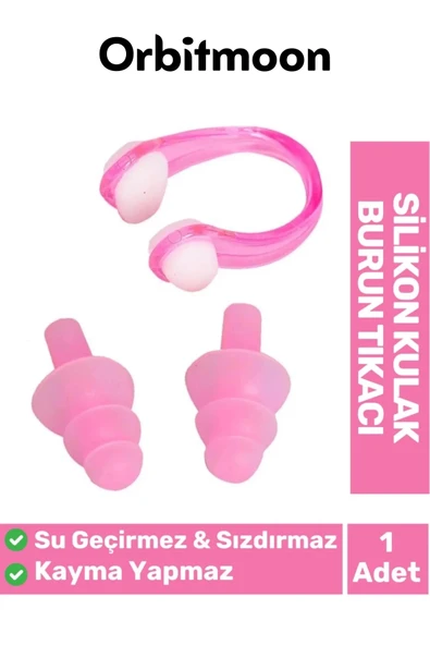 Premium Seri Sızdırmaz Kaymaz Yıkanabilir Elastik Kutulu Su Geçirmez Silikon Kulak Burun Tıkacı - 1