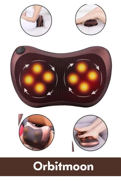 Premium Yıkanabilir Kılıflı Aydınlatma Kutulu 4 Başlıklı Araç Ev Ofis Omuz Boyun Sırt Masaj Aleti - 6