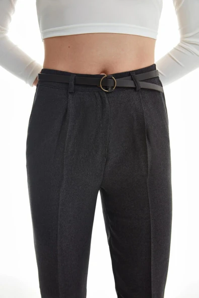 Quzu Kemerli Havuç Kadın Pantolon - Resim 5