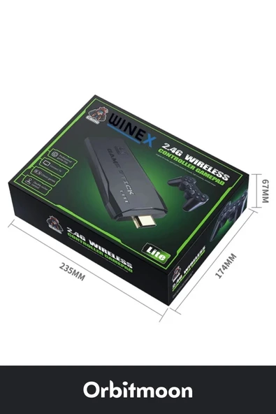 Yeni Üretim 4K Çözünürlük 2.4g Uyumlu Çift Kol Atari Kablosuz Retro 20000 Oyunlu Game Stick Atari - 3