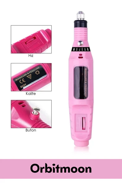 Profesyonel Seri 9v Elektrikli 6 Başlıklı Bakım Törpü Tırnak Ayak Nasır Mantar Manikür Pedikür Seti - Resim 3