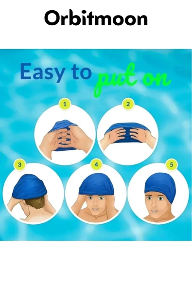 Premium Seri Su Geçirmez Sızdırmaz Kaymaz Silikon Yüzücü Elastik Yüzme Şapkası Havuz Deniz Bonesi - Resim 4