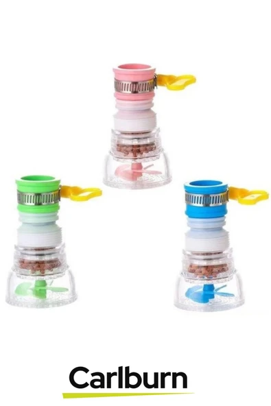 Özel Tasarım 360 Derece Oynar Su Tasarruflu Mineral Taşlı Başlıklı Pervaneli Musluk Başlığı - 5