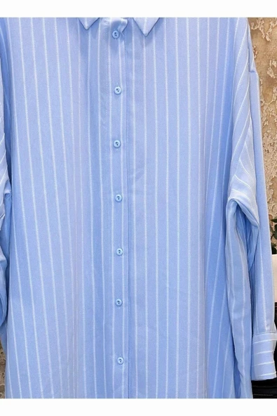 Quzu Oversize Kadın Gömlek 25YGML00477 - Resim 8