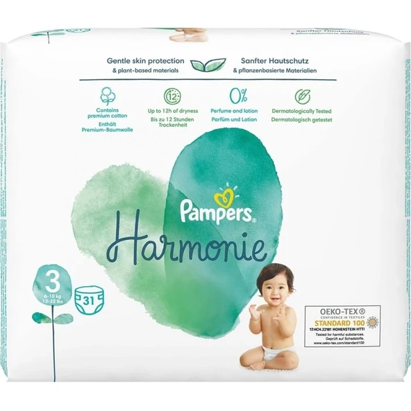 Prima Pampers Harmonie Bebek Bezi Beden:3 (6-10KG) Midi 93 Adet Aylık Ultra Fırsat Pk - Resim 8