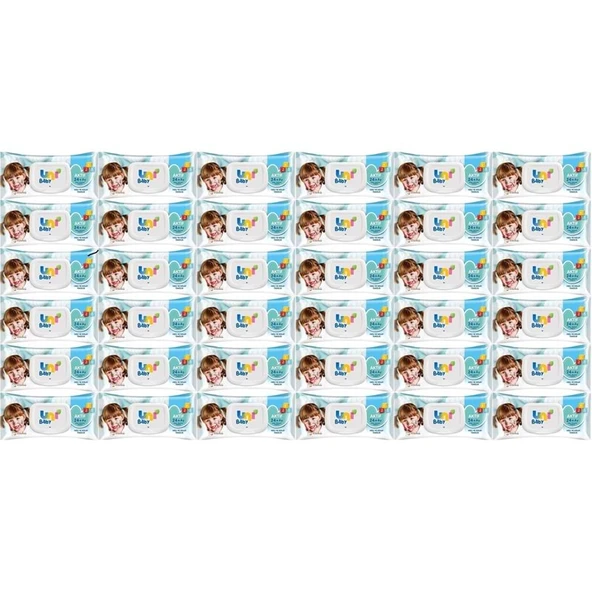 Uni Baby Islak Havlu Mendil 72 Yaprak Aktif (36 Lı Set) 2592 Yaprak Plastik Kapaklı - 1