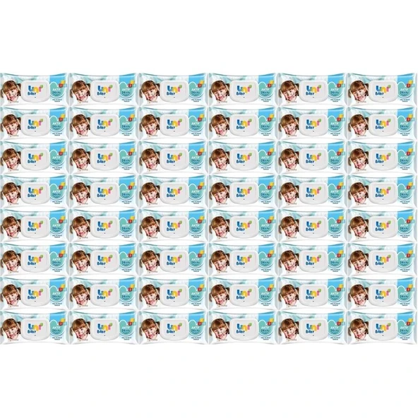 Uni Baby Islak Havlu Mendil 72 Yaprak Aktif (48 Li Set) 3456 Yaprak Plastik Kapaklı - 1