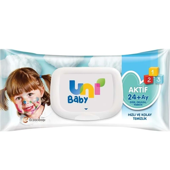 Uni Baby Islak Havlu Mendil 72 Yaprak Aktif (3 Lü Set) 216 Yaprak Plastik Kapaklı - 2