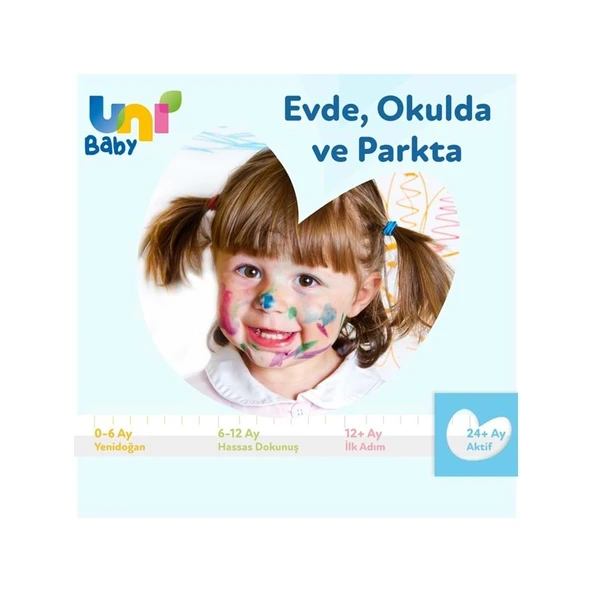 Uni Baby Islak Havlu Mendil 72 Yaprak Aktif (24 Lü Set) 1728 Yaprak Plastik Kapaklı - 3