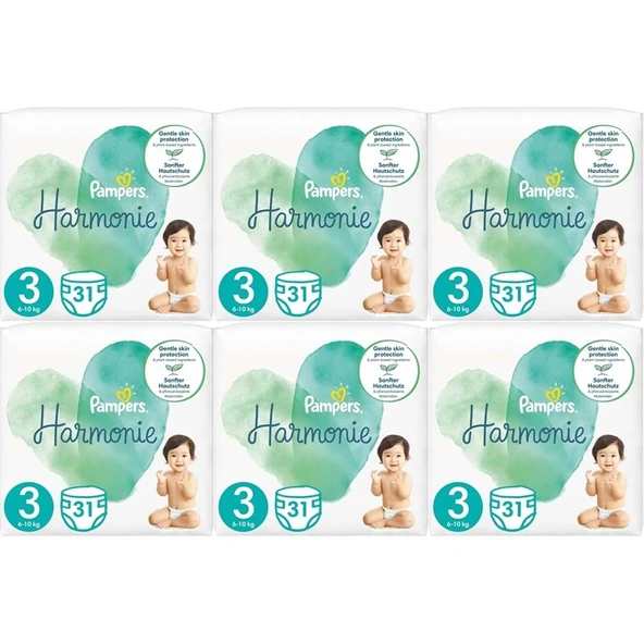 Prima Pampers Harmonie Bebek Bezi Beden:3 (6-10KG) Midi 186 Adet Ekstra Ultra Fırsat Pk ürün görseli 1
