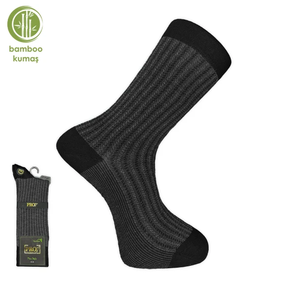 Pro Çorap Gence Bambu Erkek Çorabı Siyah (17101-R1) ürün görseli 1