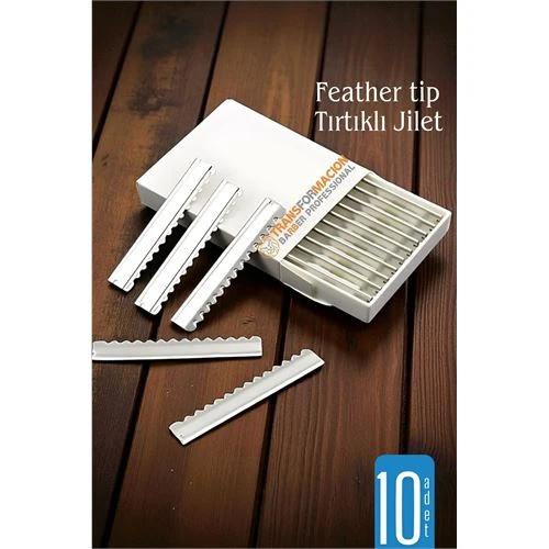 Modacar Feather Tip Tırtıklı Ustura Jileti 10 Adet - 1
