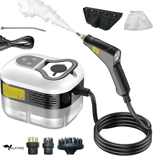 Valkyrie El Tipi Buharlı Temizleyici 2500W Basınçlı Yüksek Isı, Çoklu Başlık Aparatlı Derinlemesine Hijyenik Temizlik ürün görseli