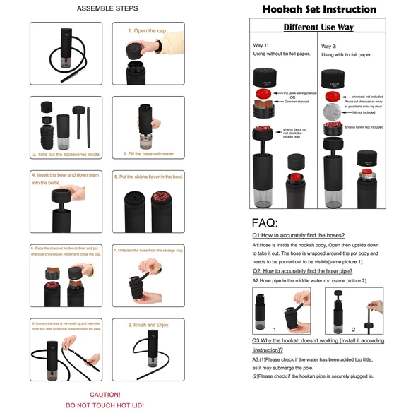 Valkyrie Taşınabilir Portatif Nargile Araba Nargilesi - Resim 7