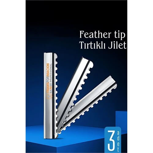 Modacar Feather Tip Tırtıklı Ustura Jileti 3 Adet - 1