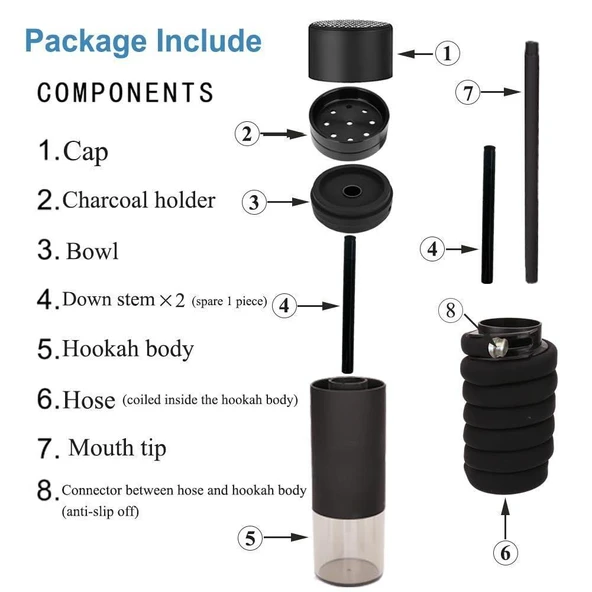 Valkyrie Taşınabilir Portatif Nargile Araba Nargilesi - Resim 5