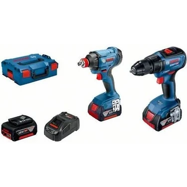 Bosch Gsr18v-50 Matkap + Gdx 180-Li Darbeli Somun Sıkma Üç Akülü (3X5.0ah) - 06019G5227 - 3