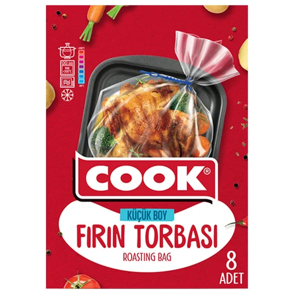 COOK Fırın Torbası Standart Boy 25 x 38 cm 8'li Paket