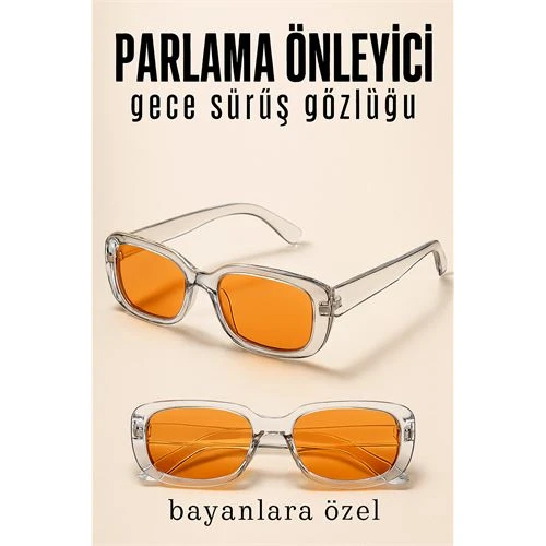 Modacar Parlama Önleyici Bayan Gece Sürüş Görüş Gözlüğü Sis Far Işık Önleyici Anti-Fog Gözlük - 1