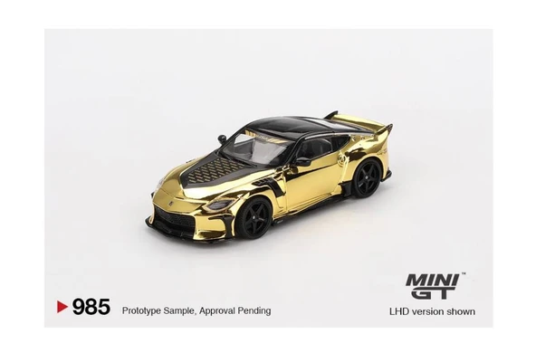 Mini GT 985 Nissan Z VeilSide FFZ400 Gold Chrome 1/64 Model Araba - Resim 3