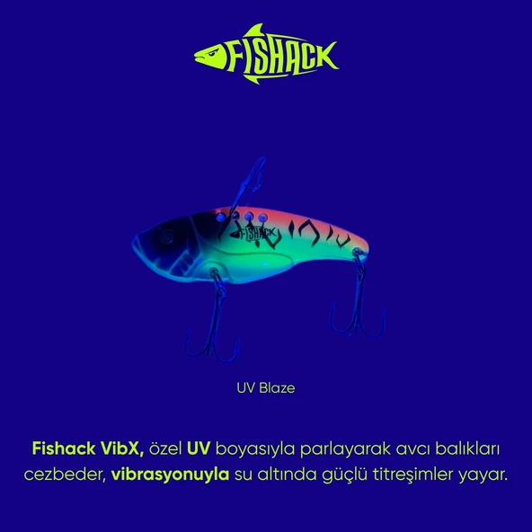Vibrasyon Yem - LRF/Spin Jig - Fishack VibraX - 7g 40mm - UV Blaze - UV Boyalı - 2