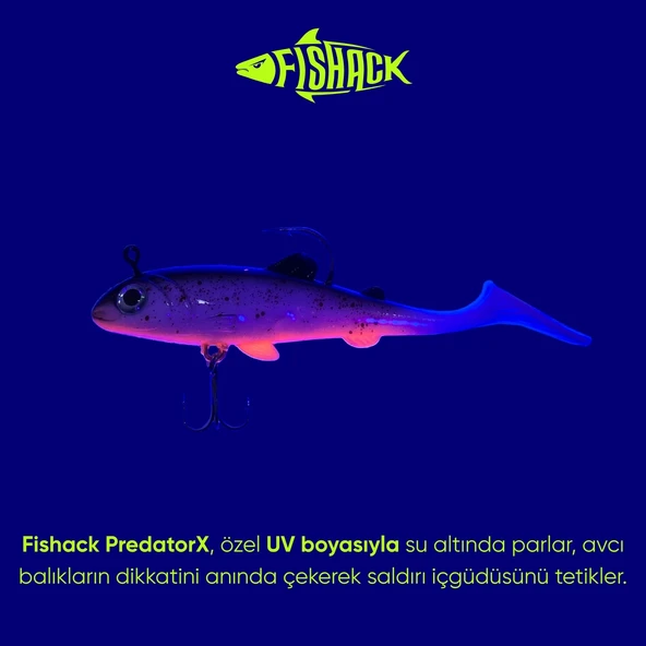 Silikon Yapay Balık - 15g 100mm - Üçlü İğneli - Fishack - UV Boyalı - Ember - 4