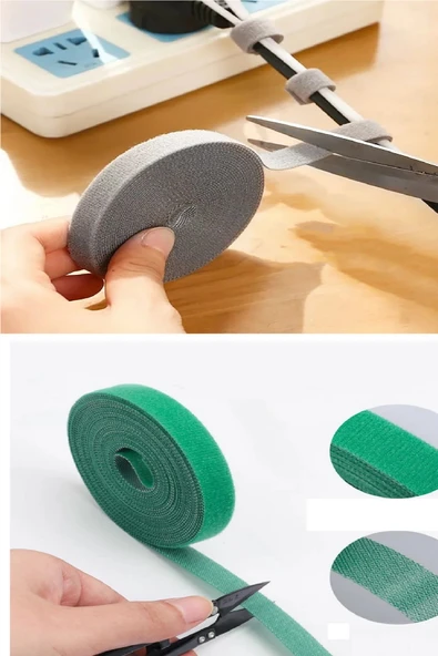 Kesilebilir Kablo  Tutucu Kulaklık Fare Airfry Ev Ofis İçin Cırt Sabitleyici Kablo Düzenleyici - Resim 5