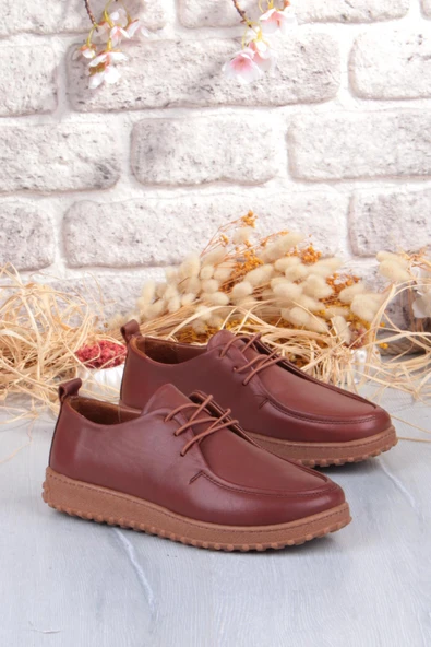 Mehmet Mete 2610 Rahat Yumuşak Esnek Kauçuk Taban Hakiki Deri Kadın Ayakkabı - Resim 12