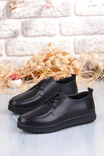 Mehmet Mete 2610 Rahat Yumuşak Esnek Kauçuk Taban Hakiki Deri Kadın Ayakkabı - Resim 6