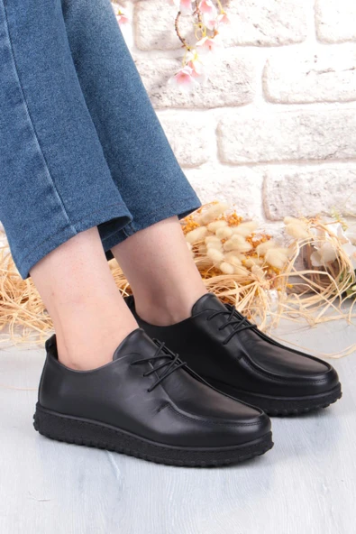 Mehmet Mete 2610 Rahat Yumuşak Esnek Kauçuk Taban Hakiki Deri Kadın Ayakkabı ürün görseli