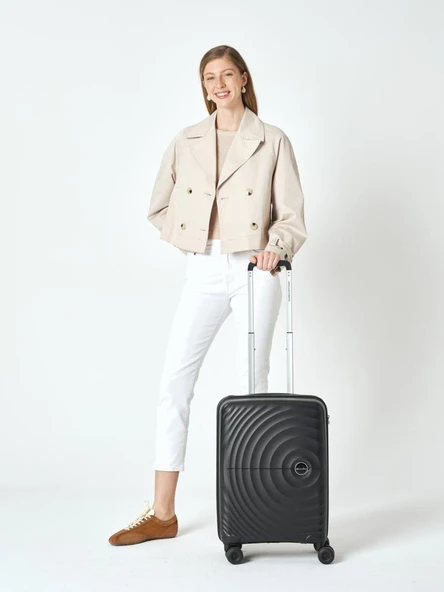 Benetton Trolley Valiz Siyah Kabin Boy 14BNT8002-03-SY - Resim 2