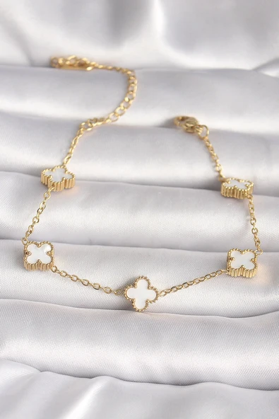 316L Çelik Gold Renk Baby Boy Yonca Model Kadın Bileklik ürün görseli