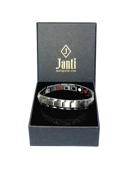 JTAW25BLK1581 NEGATİF İYON MANYETİK PASLANMAZ ÇELİK GRİ GARANTİLİ HEDİYE KUTULU JANTİ ÇELİK BİLEKLİK - 2